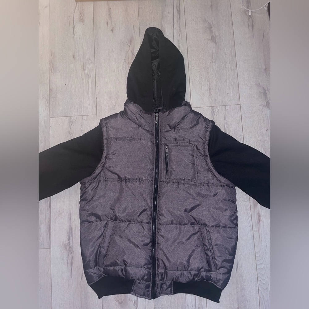 Black and gray winter jacket